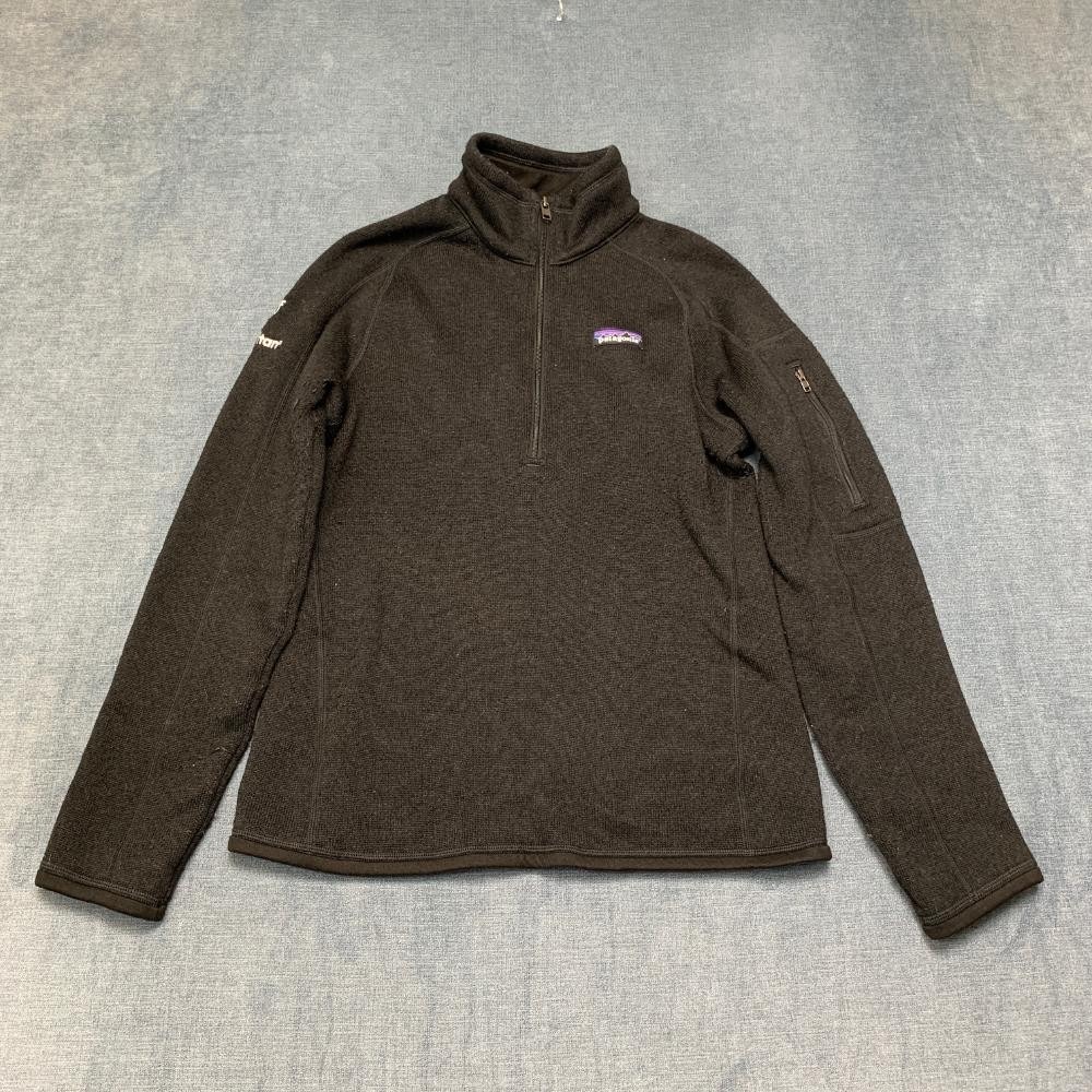 Patagonia Better Sweater Womens Small Black Worn Wear Raglan Sleeve Quarter Zip